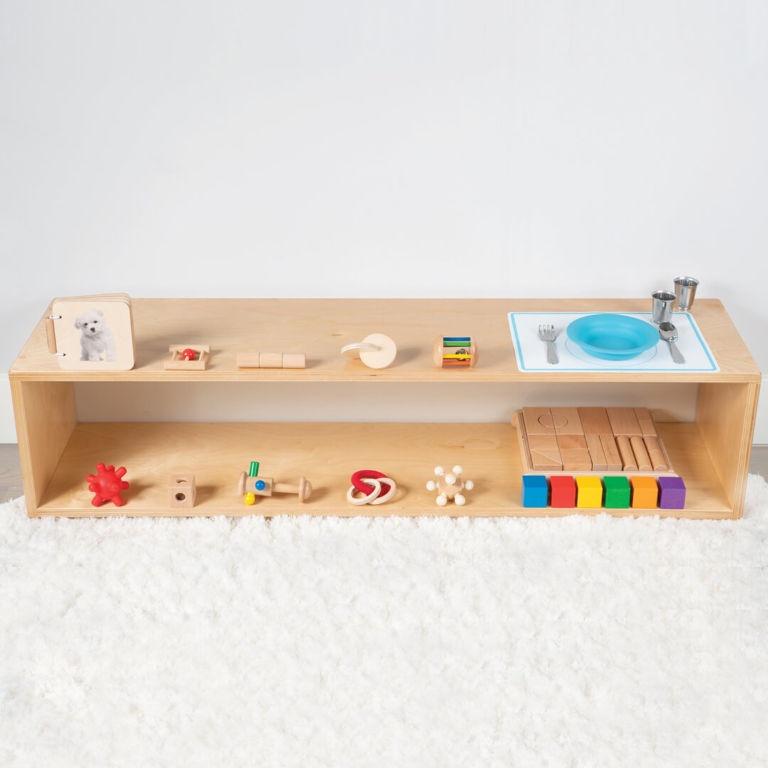 Kệ gỗ montessori Đựng Đồ Chơi Cho Bé, Đồ Dùng Trẻ Em, Bỉm Sữa,Sách Vở Chất Liệu Gỗ Thông tự nhiên