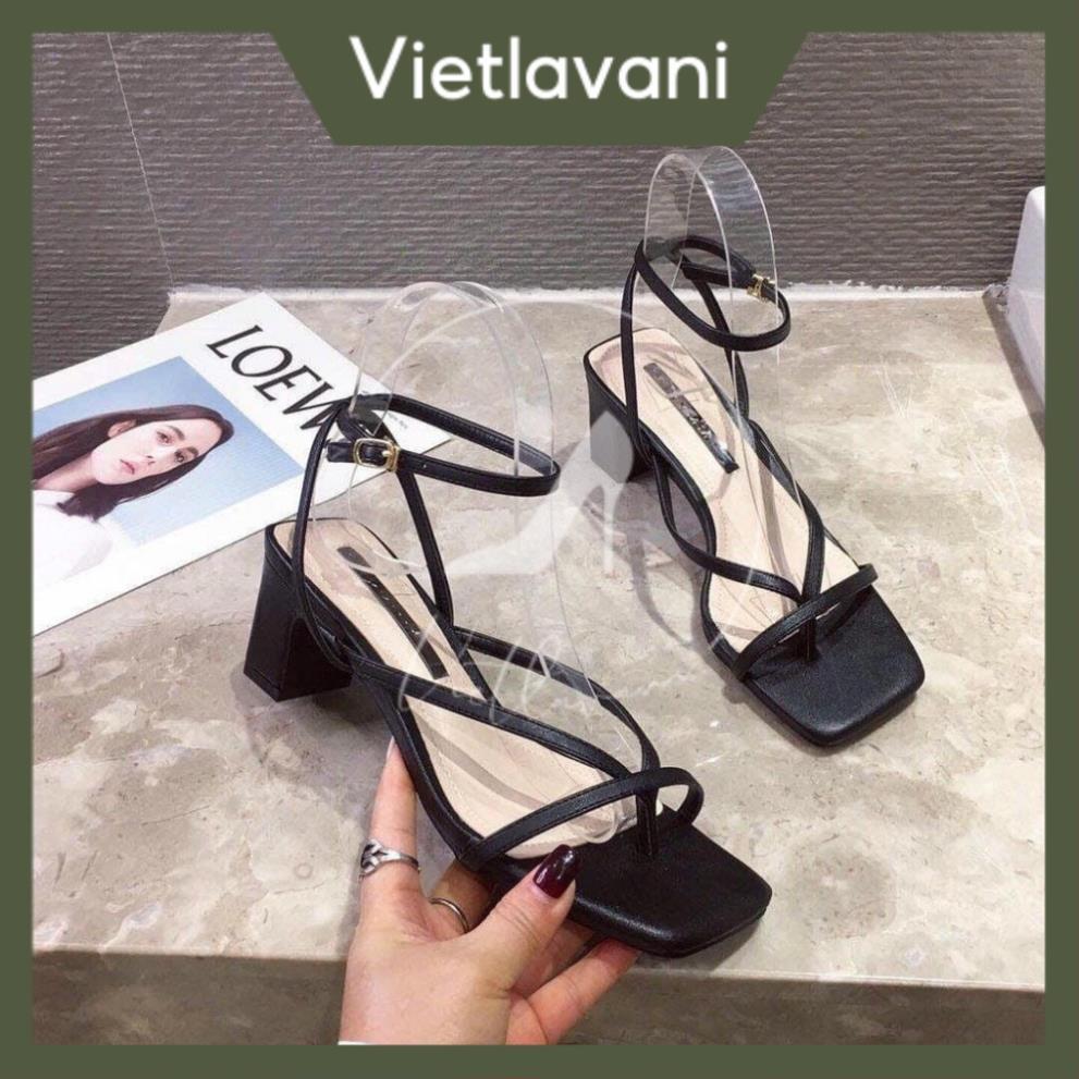 Hot 2023 GIÀY SANDAL CAO GÓT MÃ S13 XỎ NGÓN 2 MÀU ĐEN VÀ TRẮNG VIETLAVANI ĐẸP BỀN CHUẨN XUẤT