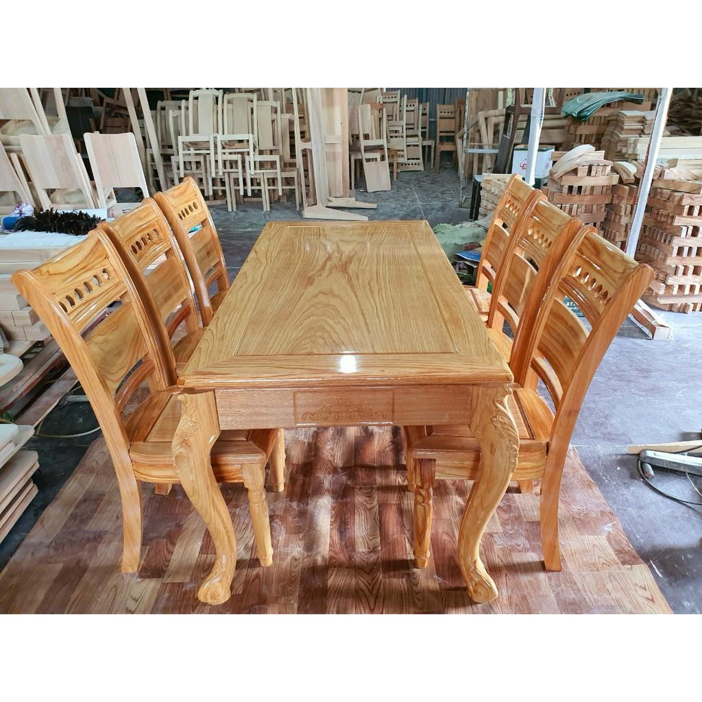 Bàn ăn 6 ghế gỗ Gõ cao cấp