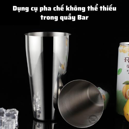 Bình lắc Shaker, bình Cocktail pha chế 2 mảnh Boston 50ml-500ml, dụng cụ pha chế an toàn dễ dàng sử dụng ở quán bar