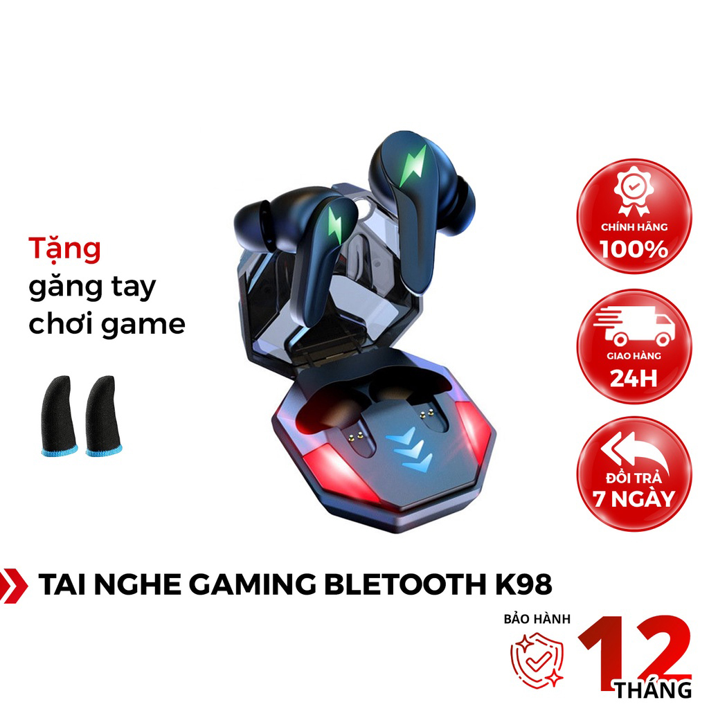 Tai nghe Bluetooth Floveme K98 - Có Mic - Pin Trâu - Tai nghe pin 300mah - Chíp M13 - Tốc độ cao - Độ trễ thấp - Hàng Chính Hãng