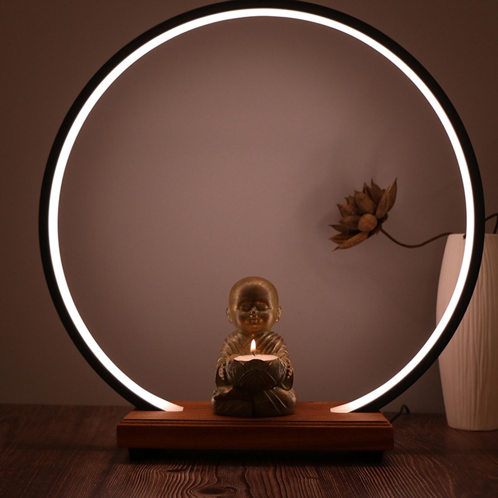 Buddha Statue Monk Doll, Candleholders Buddhist Showpiece Collectibles Monk Figurine Ornaments for Tabletop Centerpiece Meditation Decor