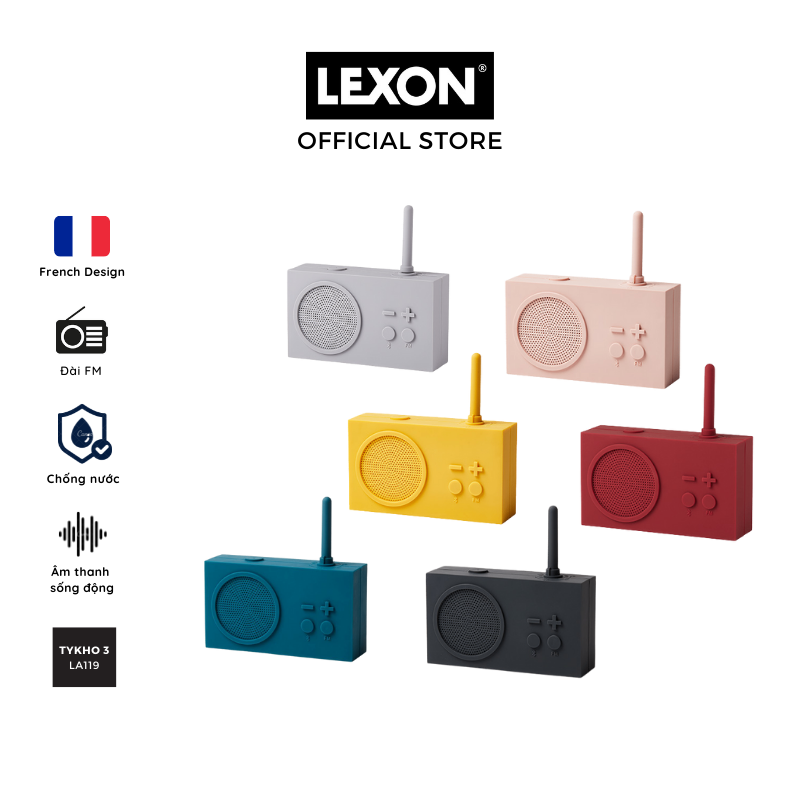 Loa bluetooth LEXON kiêm đài FM kháng nước - TYKHO 3 - Hàng chính hãng