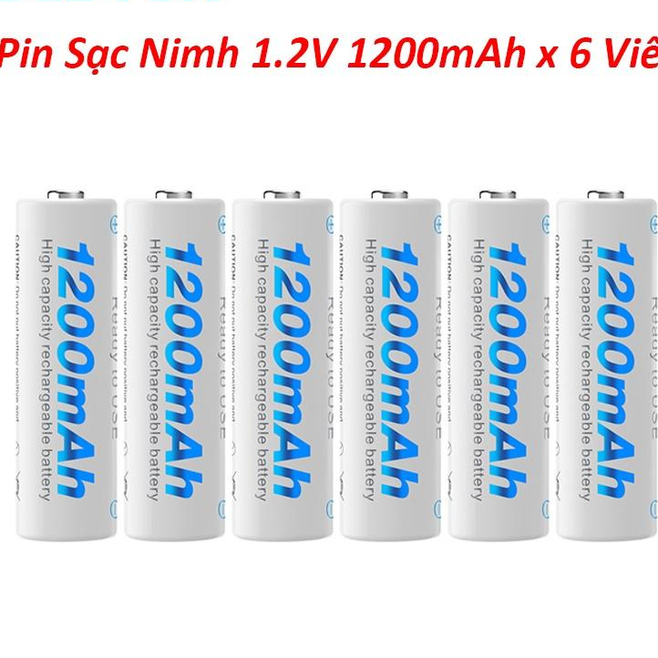 Bộ 6 pin sạc AA dung lượng lớn 1200mAh dùng cho Micro