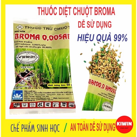 Thuốc diệt chuột SINH HỌC thế hệ mới Broma 0.005ab gói 50g