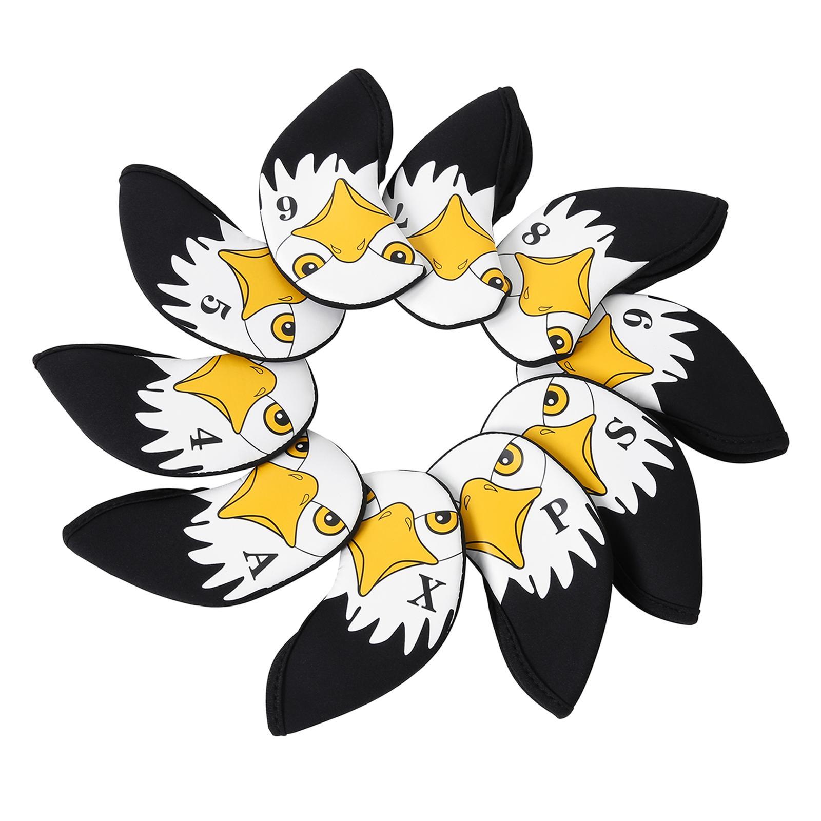 10x Golf Iron Headcovers Set Neoprene Golf Club Head Cover Protective Headcover Sleeve for Unisex