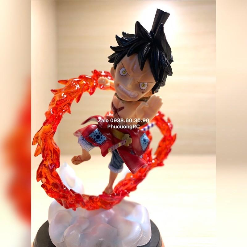 Mô Hình One Piece Luffy wano chibi sắc nét có Led