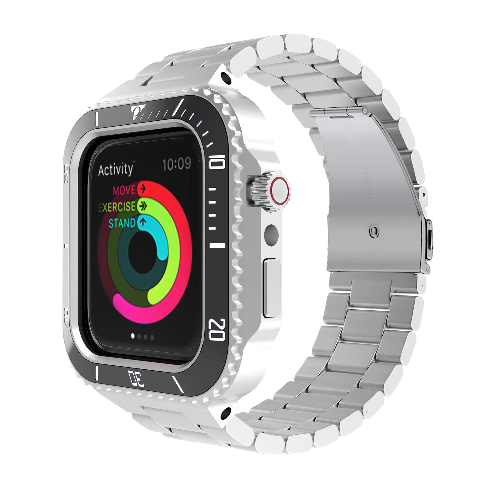 Vỏ Apple Watch Hualimei giá thấp nhất cho dòng iWatch 44/45mm Vỏ bảo vệ dây đeo S8 tích hợp vỏ sửa đổi