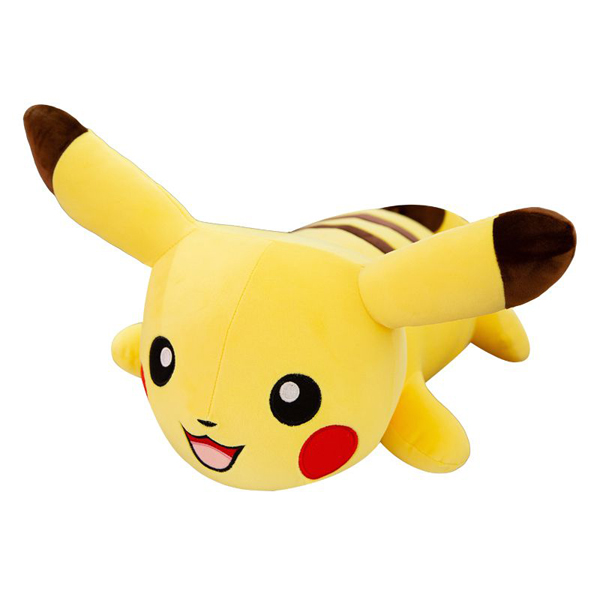 Gấu bông pikachu nằm dễ thương siêu mềm mại siêu cưng (25cm---90cm) Gối ôm ngủ pikachu đáng yêu cho bé (Tặng 1 Móc Khóa Dây Da Pu Đính Đá Lấp Lánh Màu Ngẫu Nhiên)