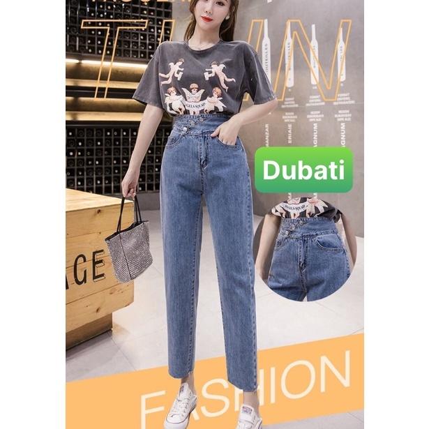 QUẦN JEAN NỮ BAGGY LƯNG CAO NÂNG MÔNG EO BẢN TO 3 CÚC SANG CHẢNH NEW VIPP- DB 295- DUBATI FASHION