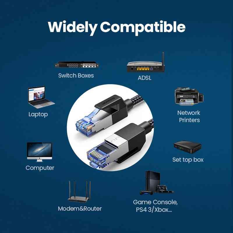 Ugreen UG90540NW153TK 0.5M 25Gbps 2000mhz Màu Đen Cáp mạng CAT8 F/FTP lõi đồng nguyên chất - HÀNG CHÍNH HÃNG