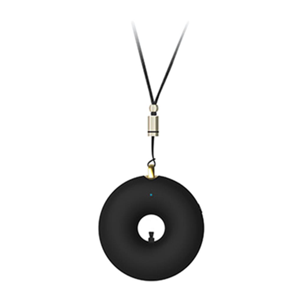 Portable Necklace Air Purifier Mini Wearable Negative Ions Generator Black