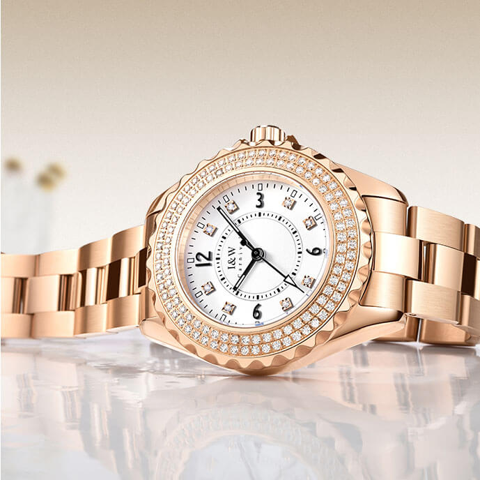 Đồng hồ nữ chính hãng I&amp;W CARNIVAL IW703L-5 Kính sapphire ,chống xước ,Chống nước 30m ,Bảo hành 24 tháng,Máy điện tử(Pin), dây thép 316L không gỉ , thiết kế đơn giản dễ đeo