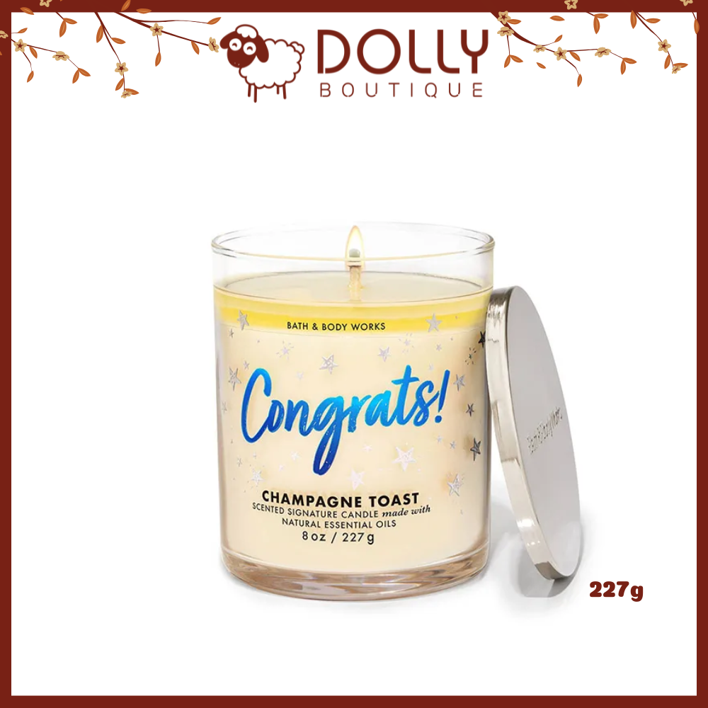 Nến Thơm 1 Bấc Champagne Toast Single Wick Candle 227g