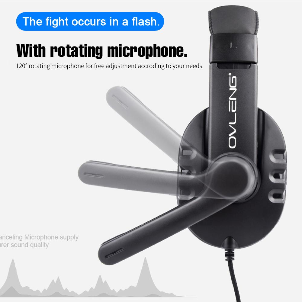 Tai nghe chơi game có dây OVLENG OV-P3 3,5mm âm thanh vòm với Mic xoay