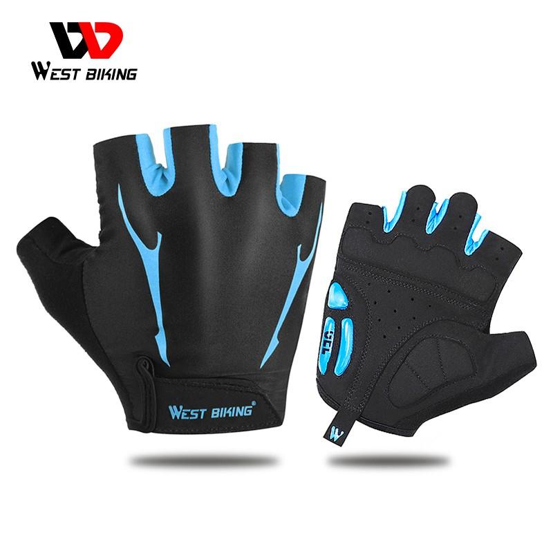 Găng Tay WEST BIKING Hở Ngón Cho Người Đi Xe Đạp Có Miếng Đệm Gel Chống Sốc Sử Dụng Được Cho Cả Nam Và Nữ