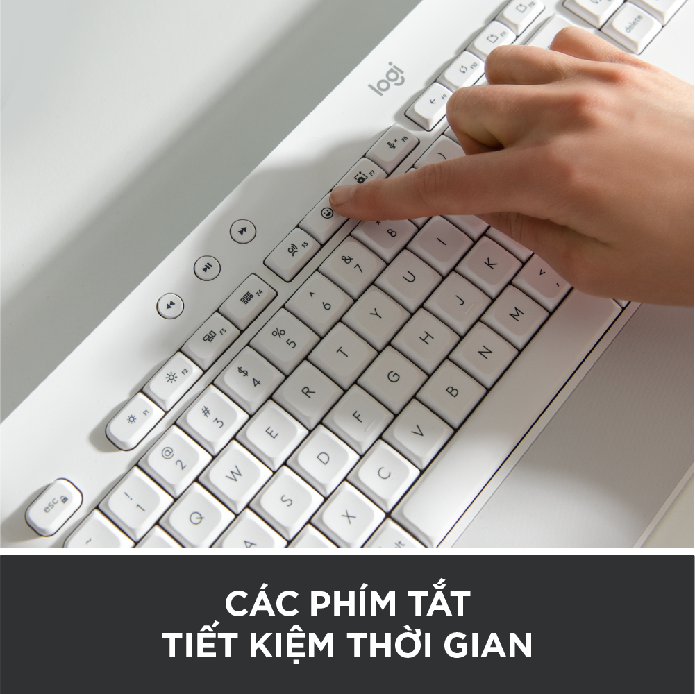 Bàn Phím Không Dây Logitech Signature K650 - Nhỏ gọn, gác tay tích hợp, tương thích Mac , Bluetooth &amp; USB Bolt - Hàng chính hãng