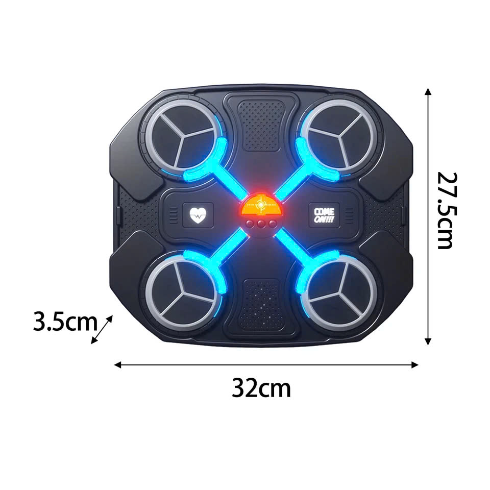 Máy Tập Boxing Theo Nhạc Gắn Tường Cho Bé - Máy Tập Đấm Bốc Tại Nhà, Đèn LED Theo Nhịp