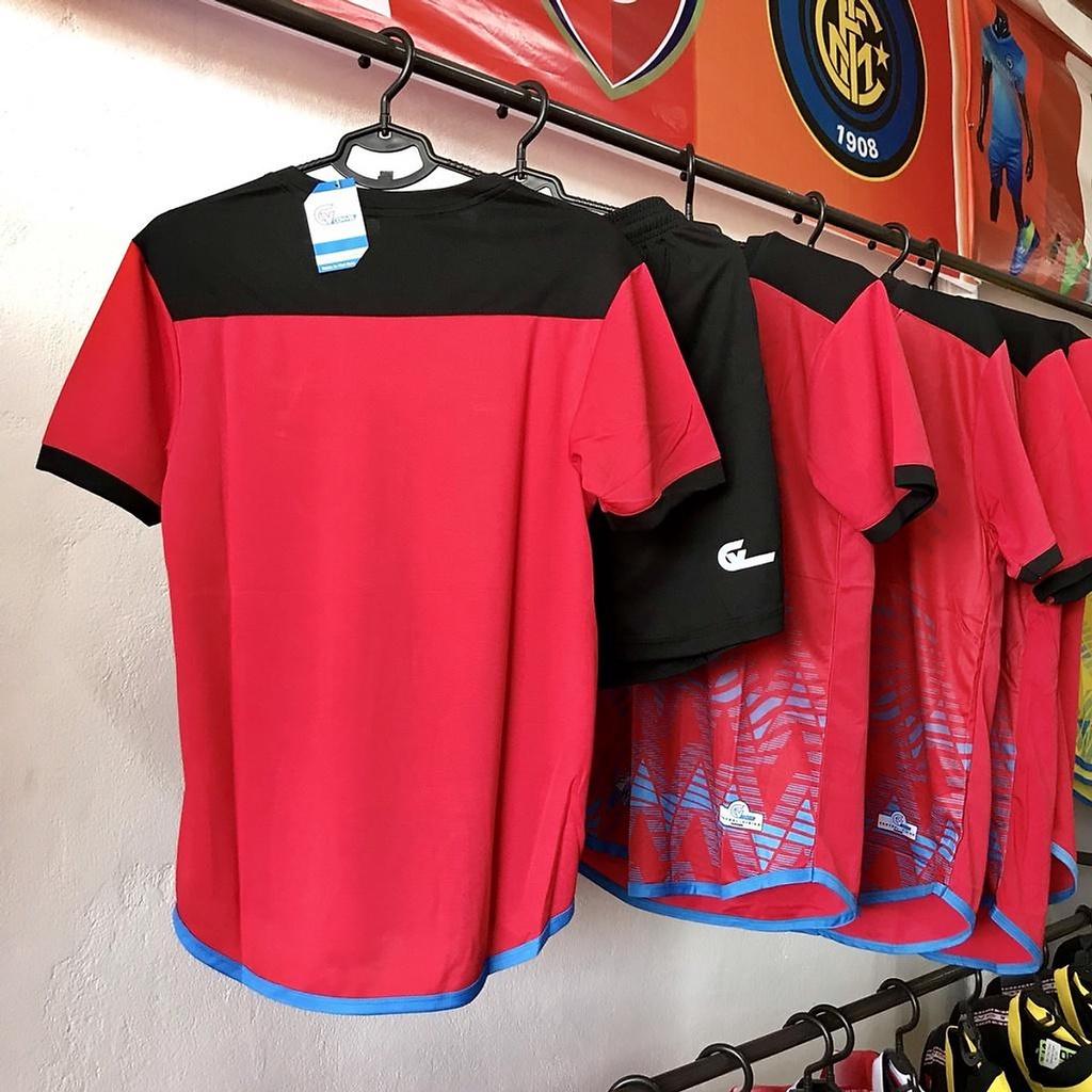 Phụ kiện Sport, Bộ quần áo bóng đá gai lạnh Riki C100 Đỏ giá rẻ