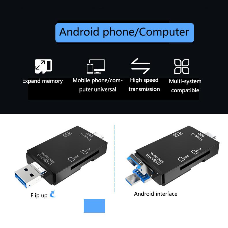 Đầu Đọc Thẻ Nhớ RYRA OTG Micro SD Đầu Đọc Thẻ USB 2.0 Cho USB C Bộ Chuyển Đổi Micro SD Ổ Đĩa Flash Đầu Đọc Thẻ Nhớ Thông Minh Bộ Chuyển Đổi Loại C