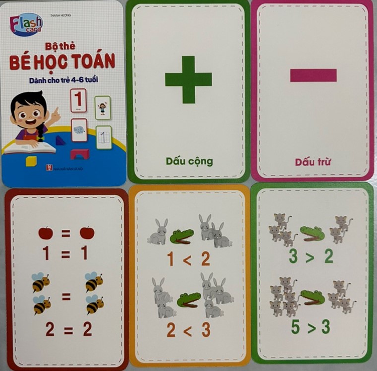 Bộ 42 Thẻ (Flashcards) Bé Học Toán - Tư Duy Toán Học Cho Bé Từ 4 Đến 6 Tuổi Học Số Và Phép Tính