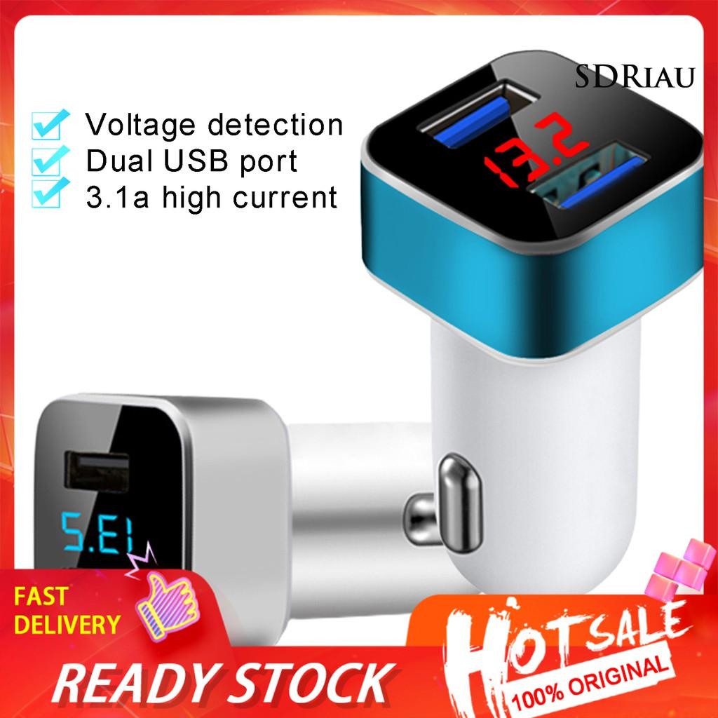 Đầu Sạc Usb Kép Qcd 5v 3.1a Cho Xe Ô Tô Kèm Phụ Kiện
