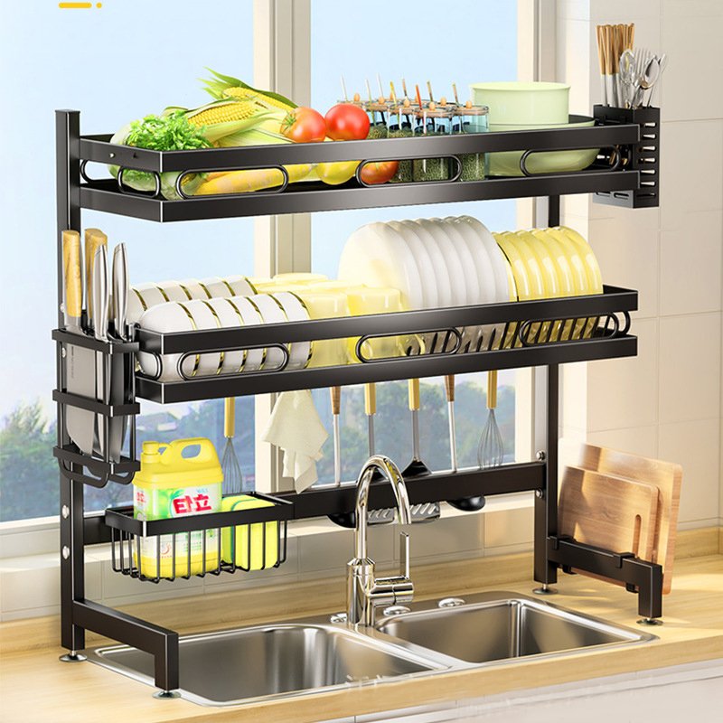 Kệ Úp Bát Đĩa Chén Đĩa Loại Hai Tầng. Kệ Bát Đĩa Trên Bồn Rửa Bát Đủ Kích Thước 85cm và 95cm Tùy Chọn