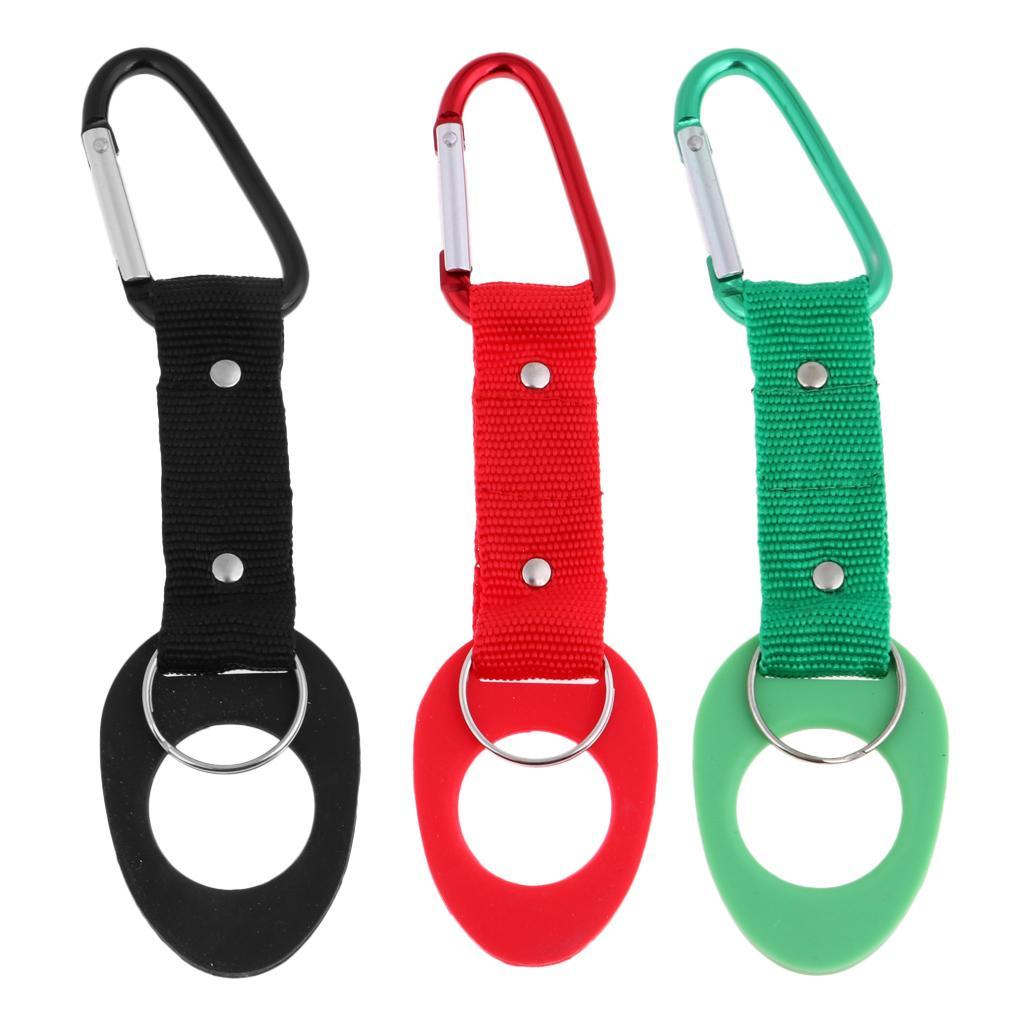 3pcs Water Bottle Carry Hooks Belt Hanging Strap Webbing Buckle Clip Holder