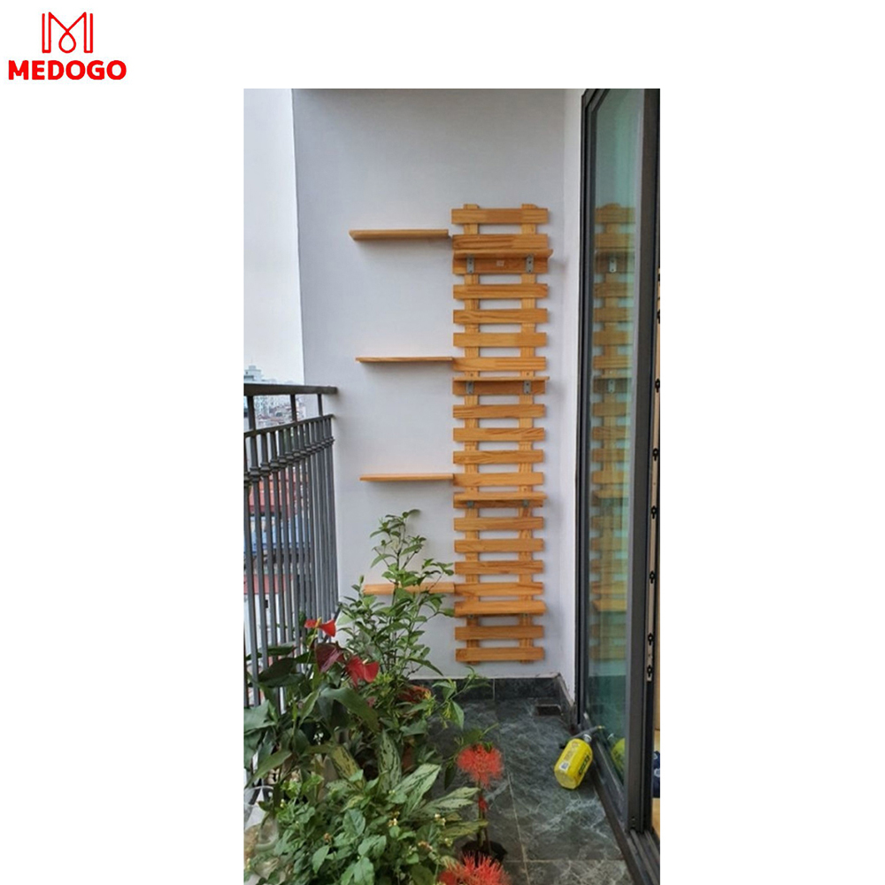 Kệ gỗ treo tường để chậu cậy, giá gỗ thông treo tường trang trí ban công, ngoại thất đẹp, treo chậu cây, chậu hoa Medogo 200cmx40cm