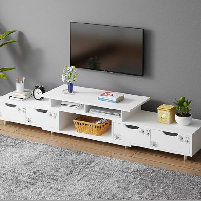 Kệ TV A1966 mầu vàng, gỗ công nghiệp MDF phủ melamin (120-190)*30*36cm