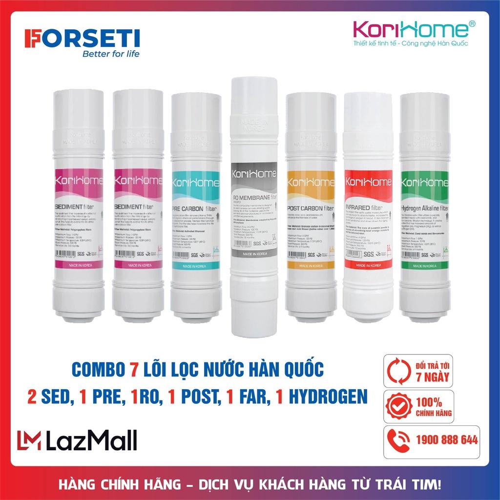 Combo 7 lõi lọc nước Korihome Hàng chính hãng dùng cho máy lọc nước Korihome WPK-908