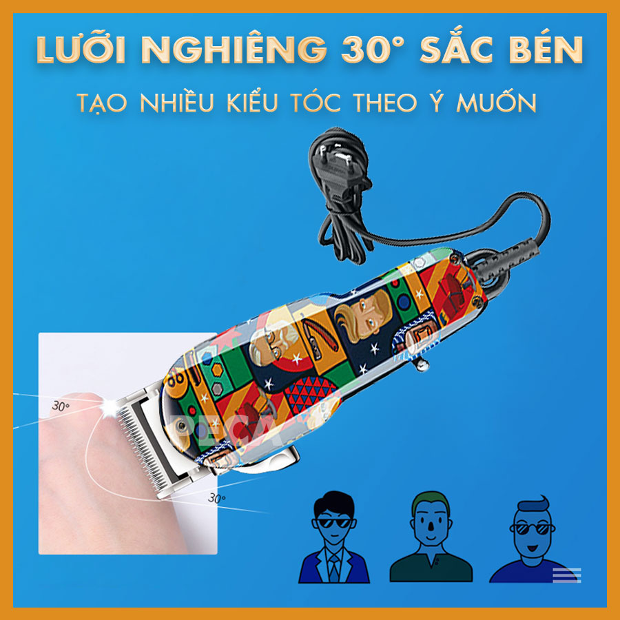 Tông đơ cắt tóc cắm điện trực tiếp KEMEI KM-MAX 2093 chuyên nghiệp công suất mạnh 10W - Hàng chính hãng