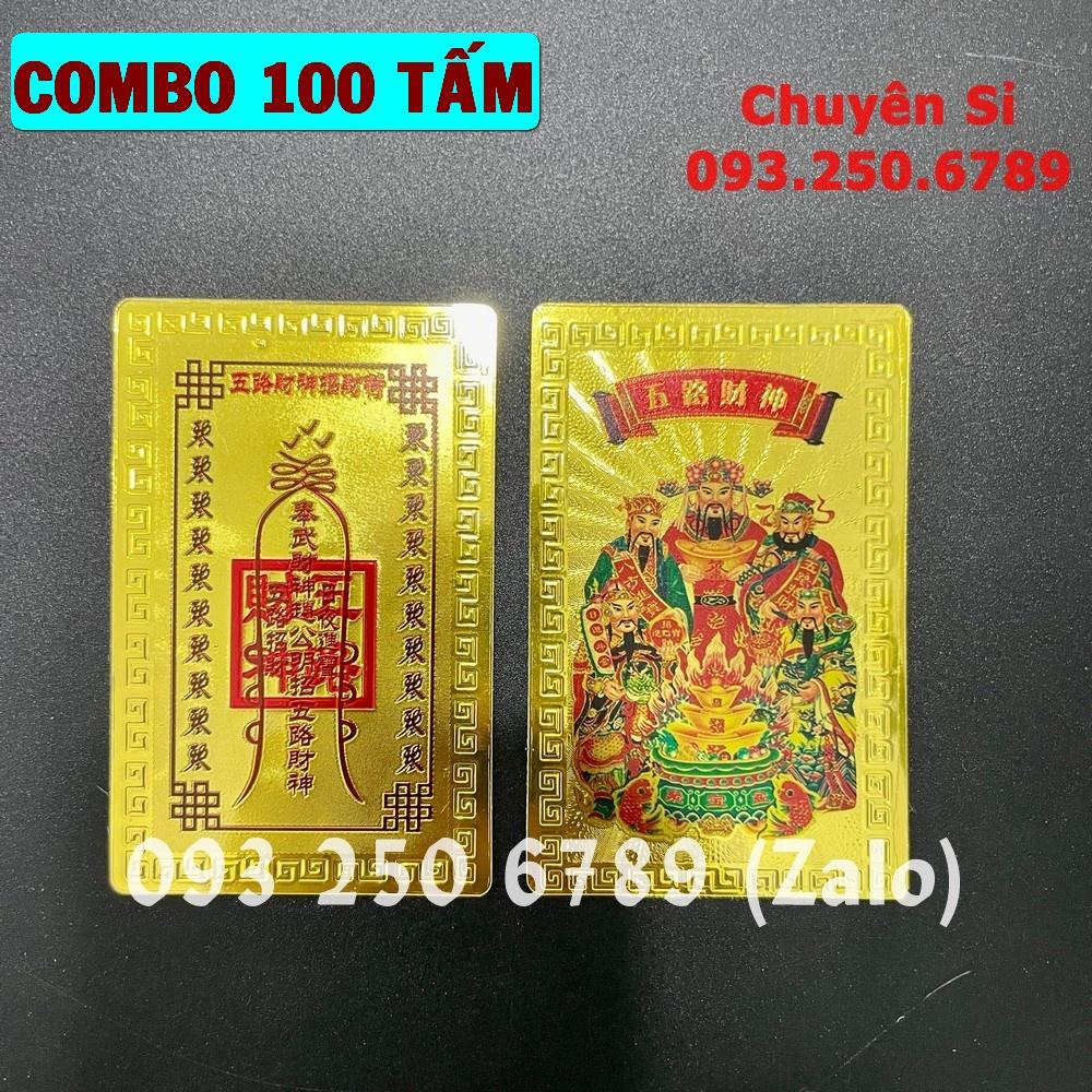 COMBO 100 Miếng Ngũ Lộ Thần Tài chiêu tài để ốp điện thoại, ví tiền - Khai cung Tài Lộc - Đã Khai Quang, Lì Xì Tết - NELI