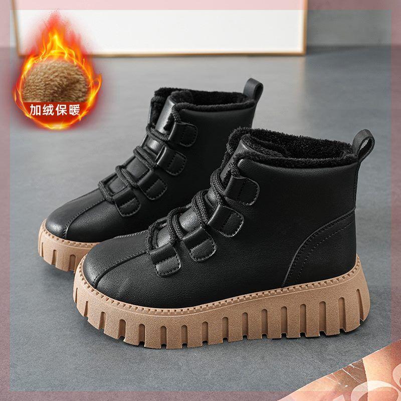 Giày Bốt Martin Cotton Cổ Cao Lót Lông Cừu Giữ Ấm Mùa Thu Đông Phong Cách Mới 2022 Cho Nữ