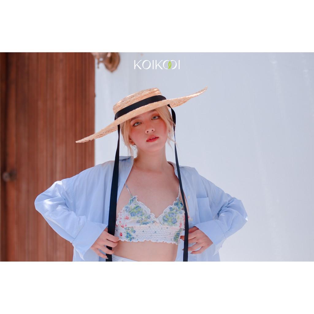 Nón Mũ Cói Vành Rộng Thời Trang Đi Biển, Nón Chụp Ảnh - Nón Cói Sang Chảnh Chanh Sả