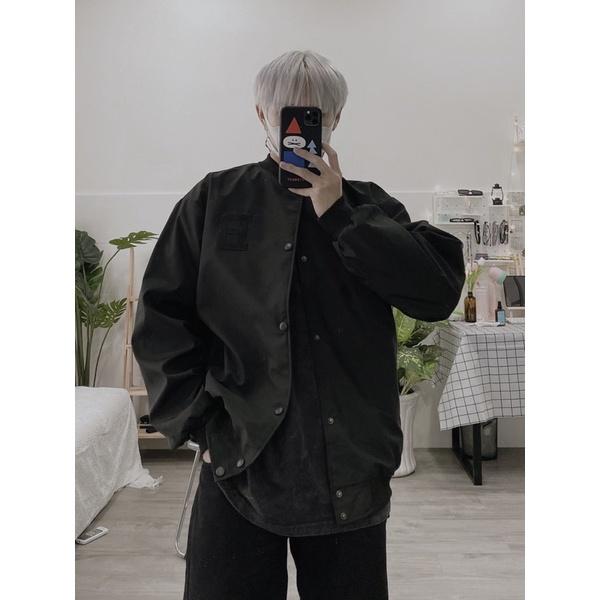 Áo bomber dù thêu da siêu hot áo bomber unisex hàn quốc