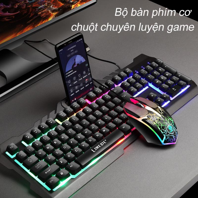 Bộ Bàn Phím Giả Cơ Và Chuột Game Dành Cho Game Thủ T21 Led đa Màu Có Dây, Chuyên Game, Có Khe Để Điện Thoại - Hàng Nhập Khẩu