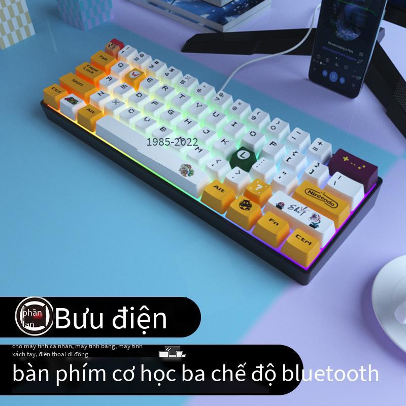 Khuyến mại áp dụng cho Bàn phím cơ 61 phím có dây không dây bluetooth ba chế độ trục xanh đỏ trục đen trà trục máy tính bảng iPad mini 68