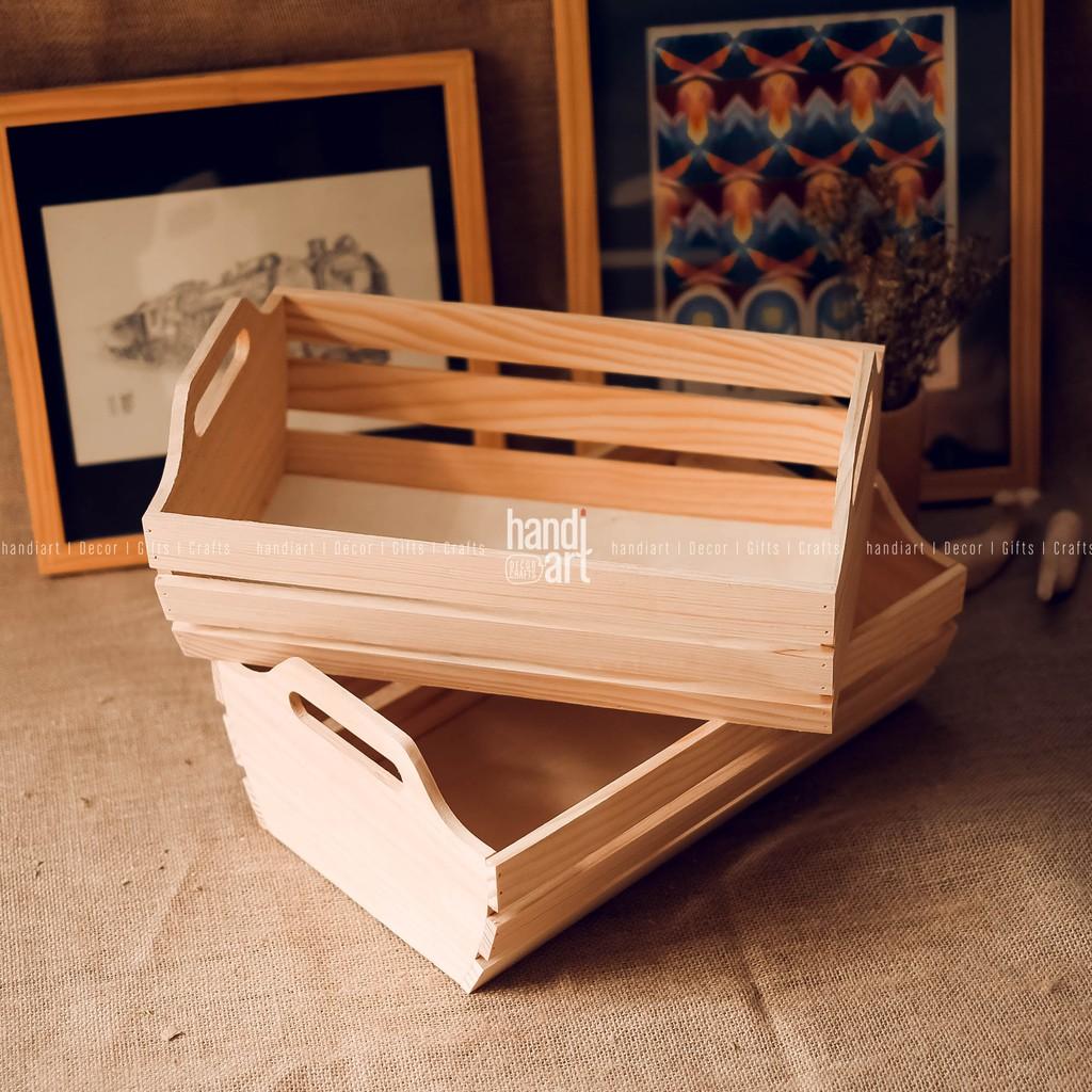 Khay gói quà bằng gỗ pallet/ khay gỗ đựng quà tết