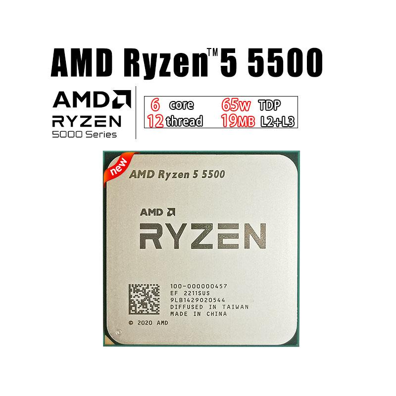 Mới AMD R5 5500 Ryzen 5 5500 3.6 GHz 6 Nhân 12 Luồng 7NM L3=16M 100-000000457 Socket AM4 Mới nhưng không có tản nhiệt