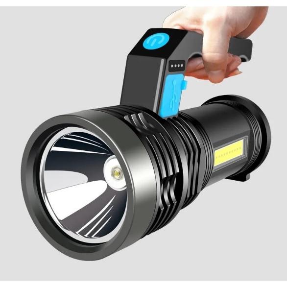 Đèn pin cam tay sạc điện 2 in 1 có dây sạc - đèn pin di động siêu sáng
