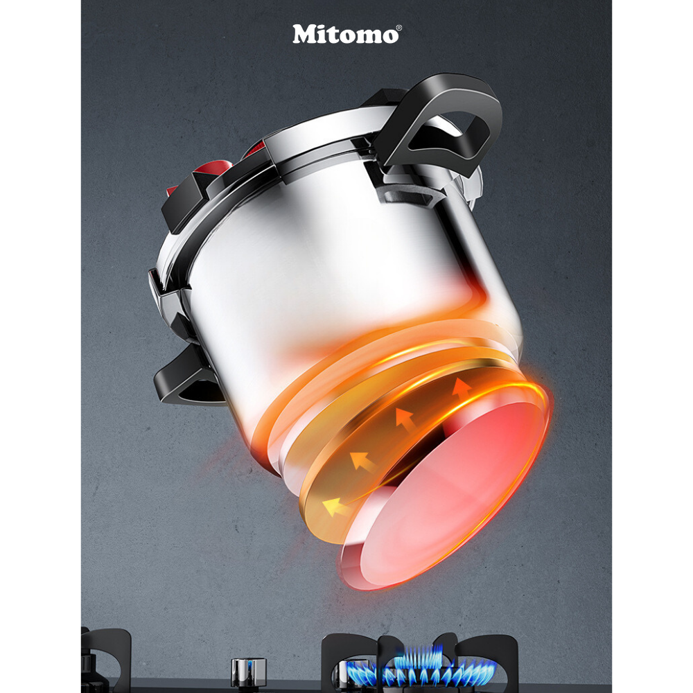 Nồi áp suất Mitomo 304AEU 8L, nấu trên mọi loại bếp - Hàng chính hãng bảo hành 12 tháng