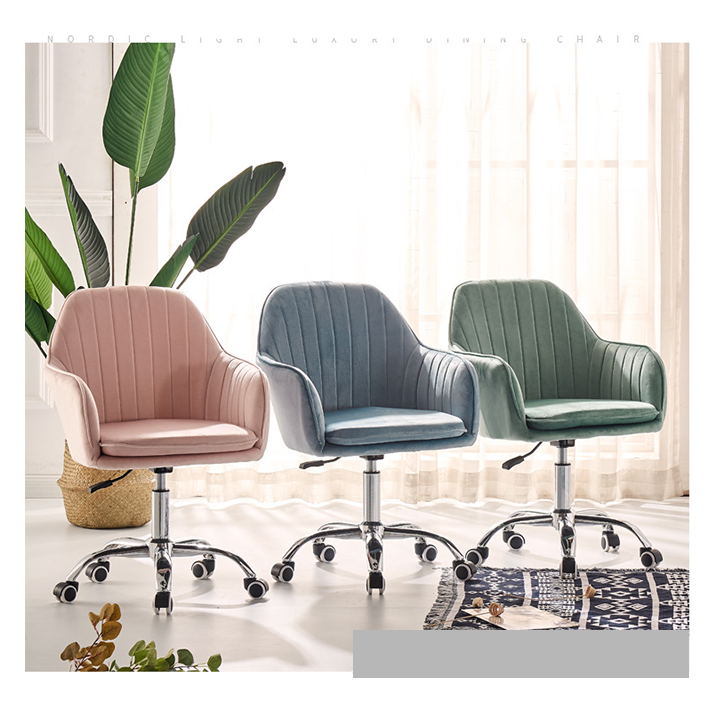 Ghế xoay đệm nỉ nhiều màu - Ghế làm việc, ngồi học bài decor phòng ngủ đẹp - Ghế trang điểm spa, salon tựa lưng êm ái