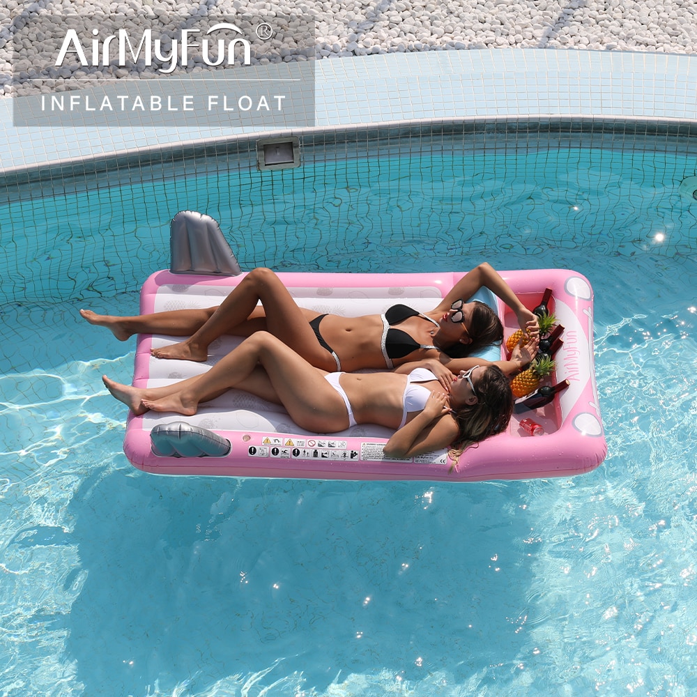 Phao nổi hồ bơi, tắm nắng, chụp ảnh 2 người AirMyFun Inflatable Pink Car Floats