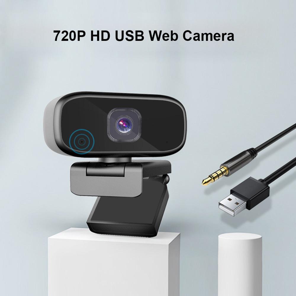 Webcam 720P HD với Micrô & Đầu cắm âm thanh 3,5 mm cho máy tính xách tay