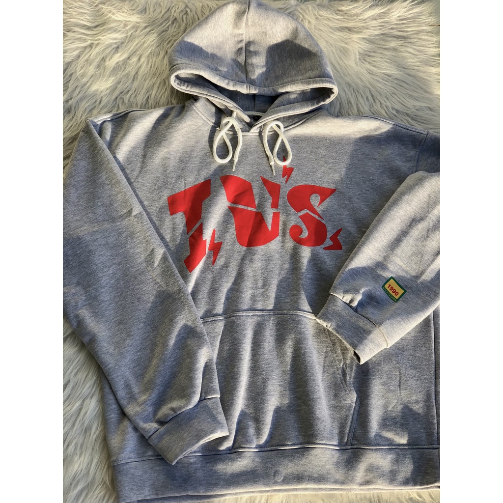 Hoodie họa tiết in IVS chất nỉ bông cao cấp dày dặn 2 màu đen, xám chuẩn from unisex nam nữ hình thật