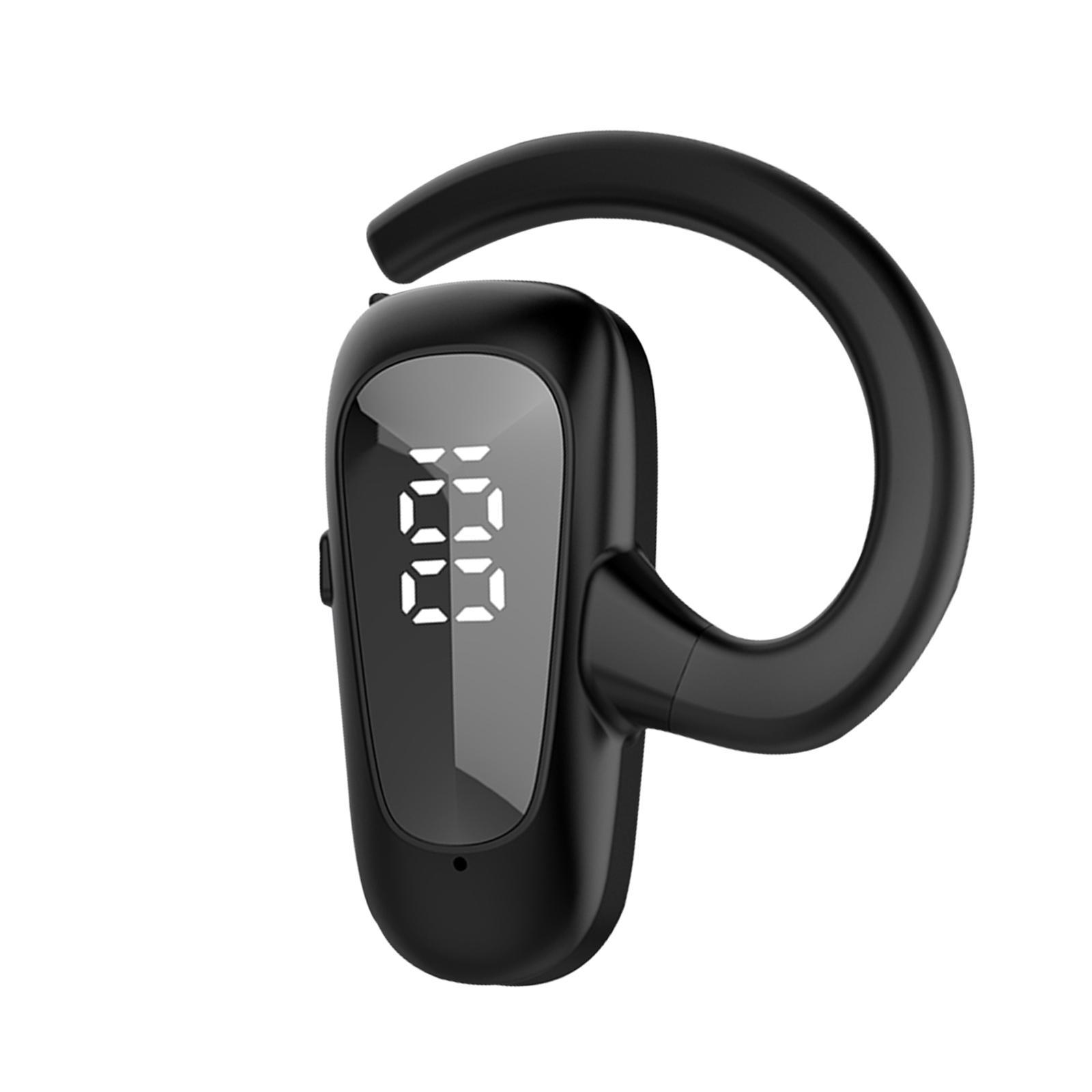Wireless Headset LED Display Calling Sweatproof HiFi for Office Sports Black