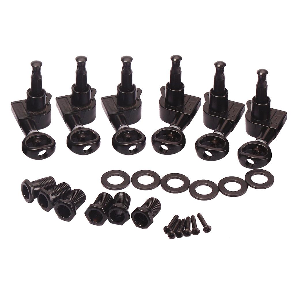 6 3L3R Kín Đàn Guitar Điện Chỉnh Chốt Phím Máy Đầu Chỉnh Âm cho Guitar Điện, Đen