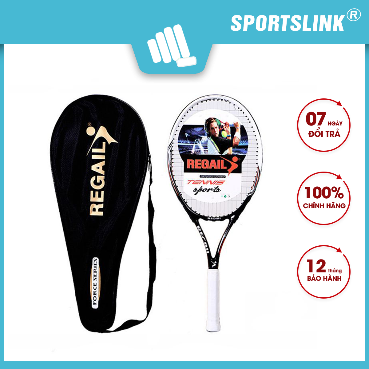 Hình ảnh Vợt tennis chuyên nghiệp khung sợi carbon siêu nhẹ Regail NDL-02 Sportslink