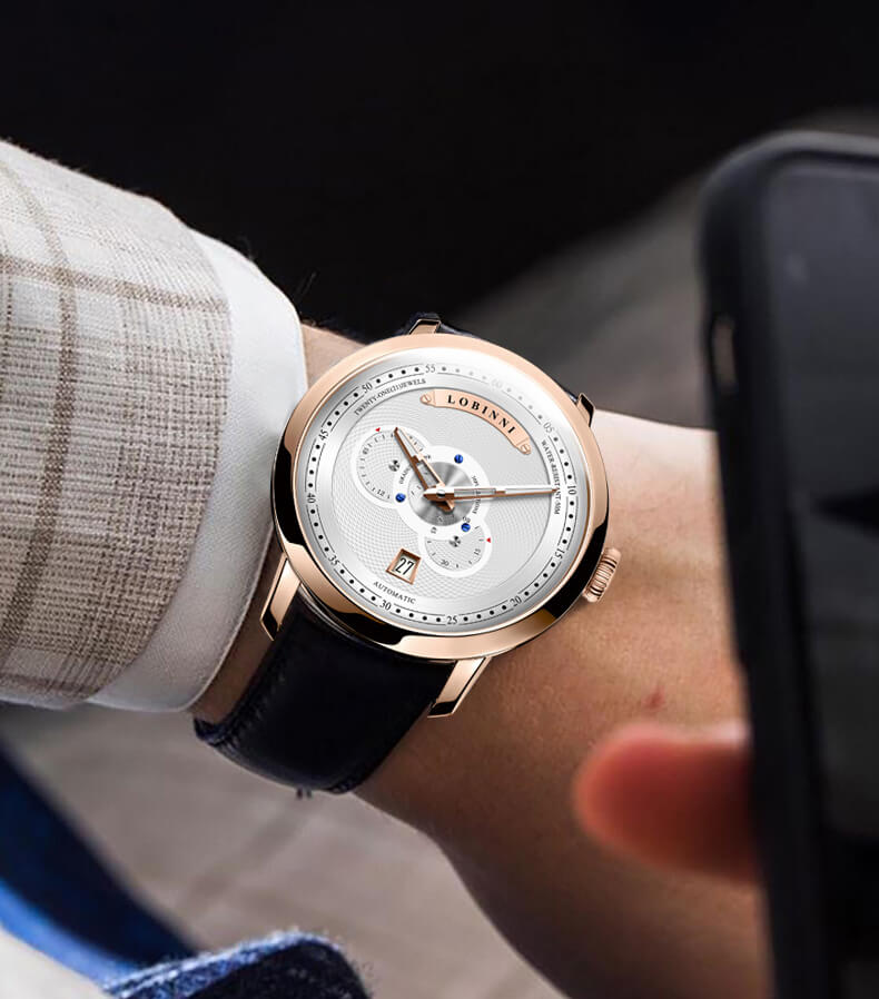 Đồng hồ nam chính hãng LOBINNI L16060-1 Kính sapphire ,chống xước ,Chống nước 50m ,Bảo hành 24 tháng,Máy cơ (Automatic),dây da cao cấp